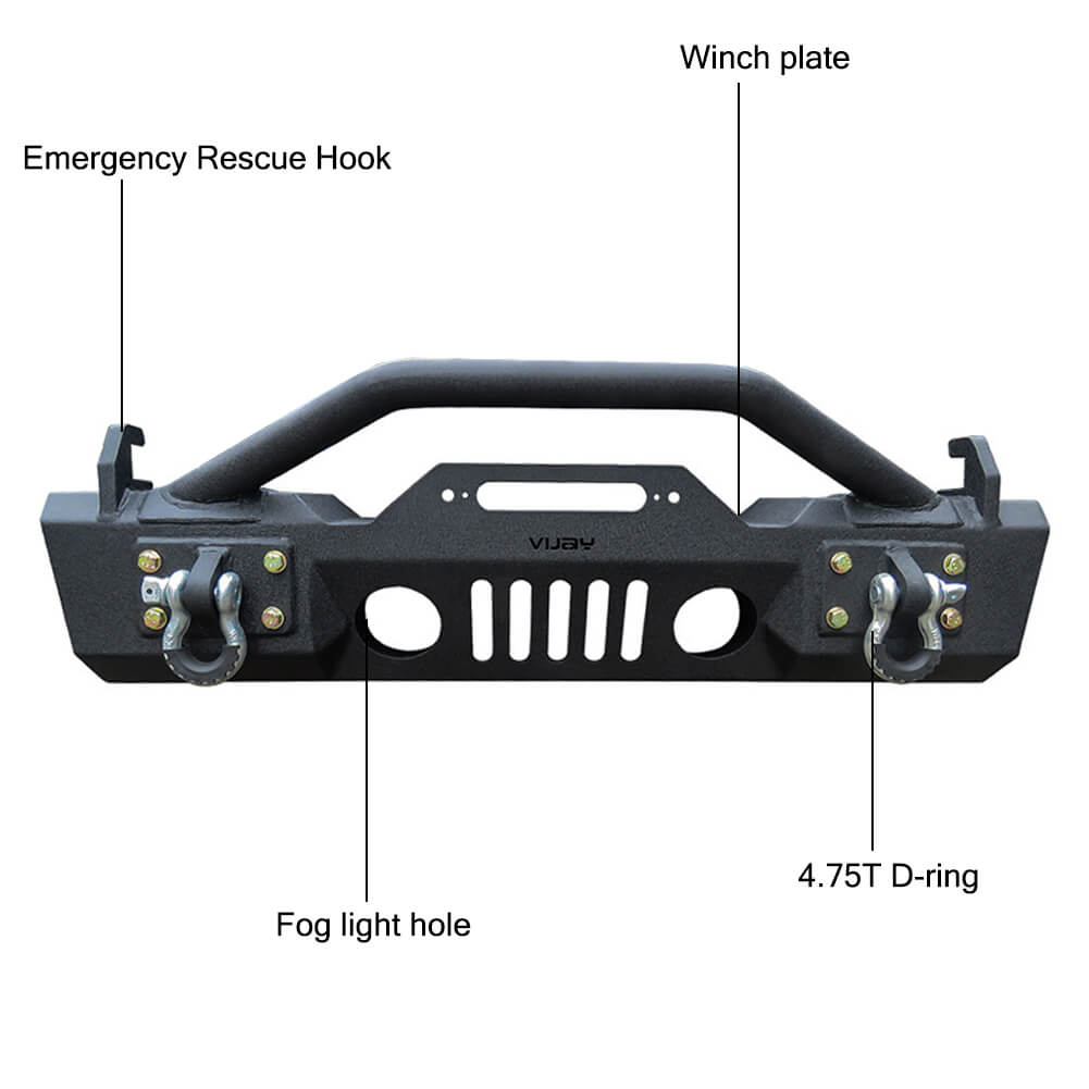 Vijay Front and Rear Bumper Fits 2020-2023 Jeep Gladiator JT