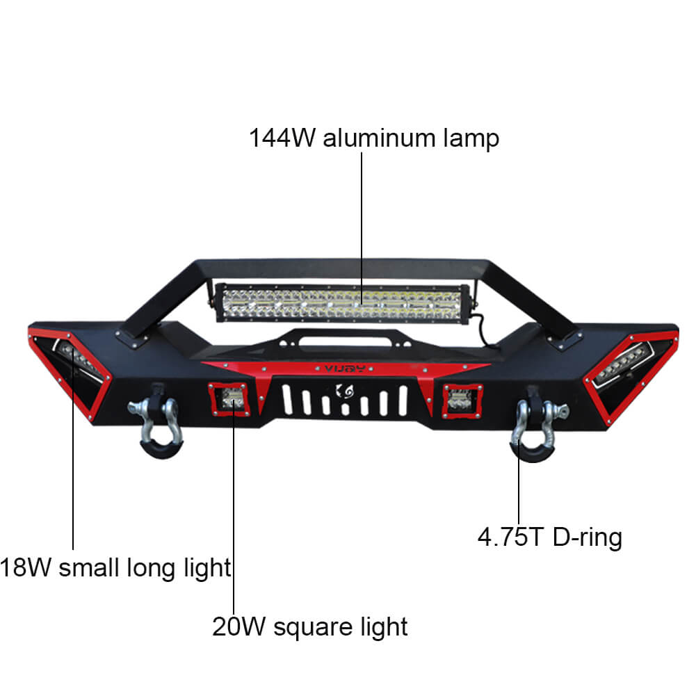 Vijay Front and Rear Bumper Fits 2007-2018 Jeep Wrangler JK/JKU