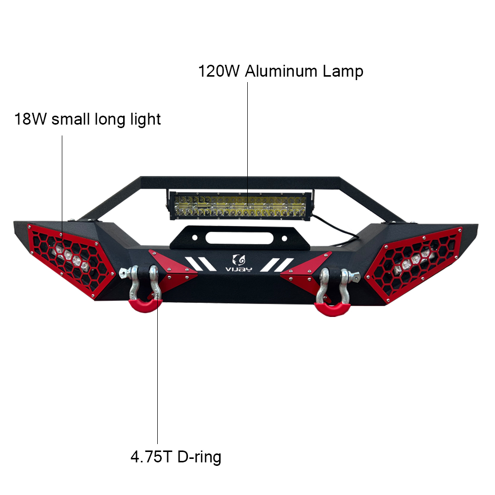 Vijay Front and Rear Bumper Fits 2007-2018 Jeep Wrangler JK/JKU