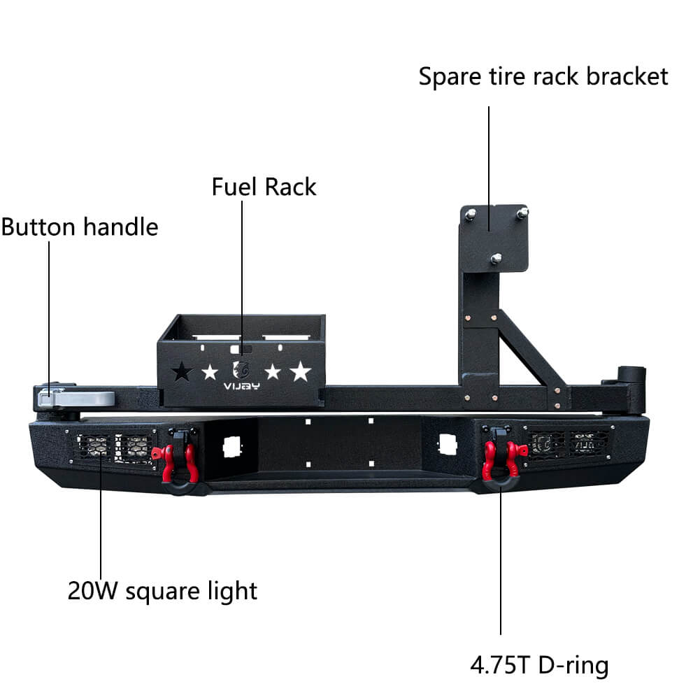 Vijay Rear Bumper Fits 2005-2015 Toyota Tacoma