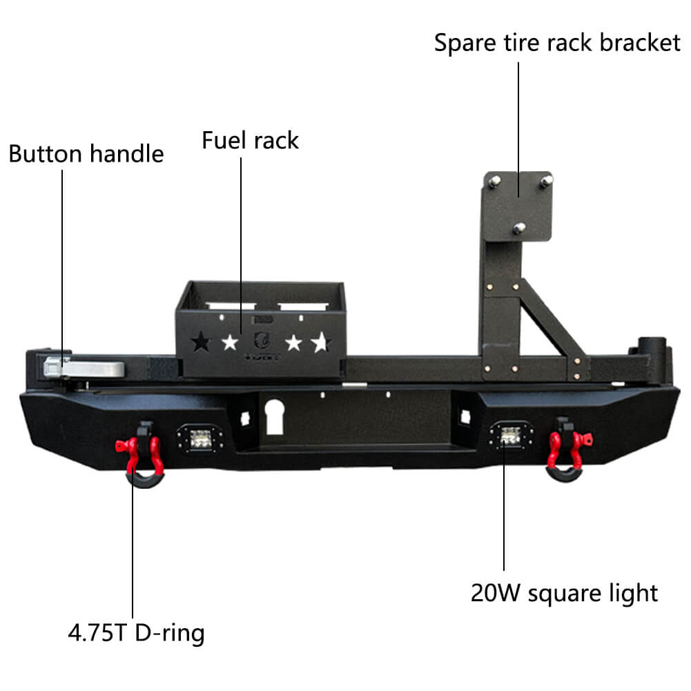 Vijay Rear Bumper Fits 2016-2023 Toyota Tacoma