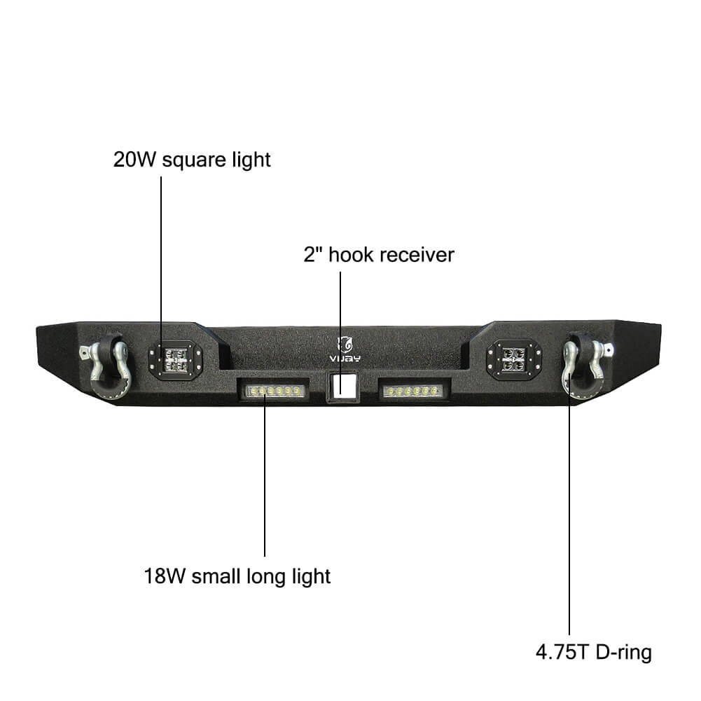 Vijay Rear Bumper Fits 1997-2006 Wrangler TJ