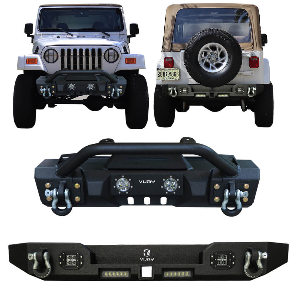 Vijay Front and Rear Bumper Fits 1997-2006 Wrangler TJ