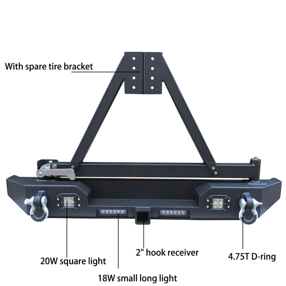 Vijay Front and Rear Bumper Fits 1997-2006 Wrangler TJ