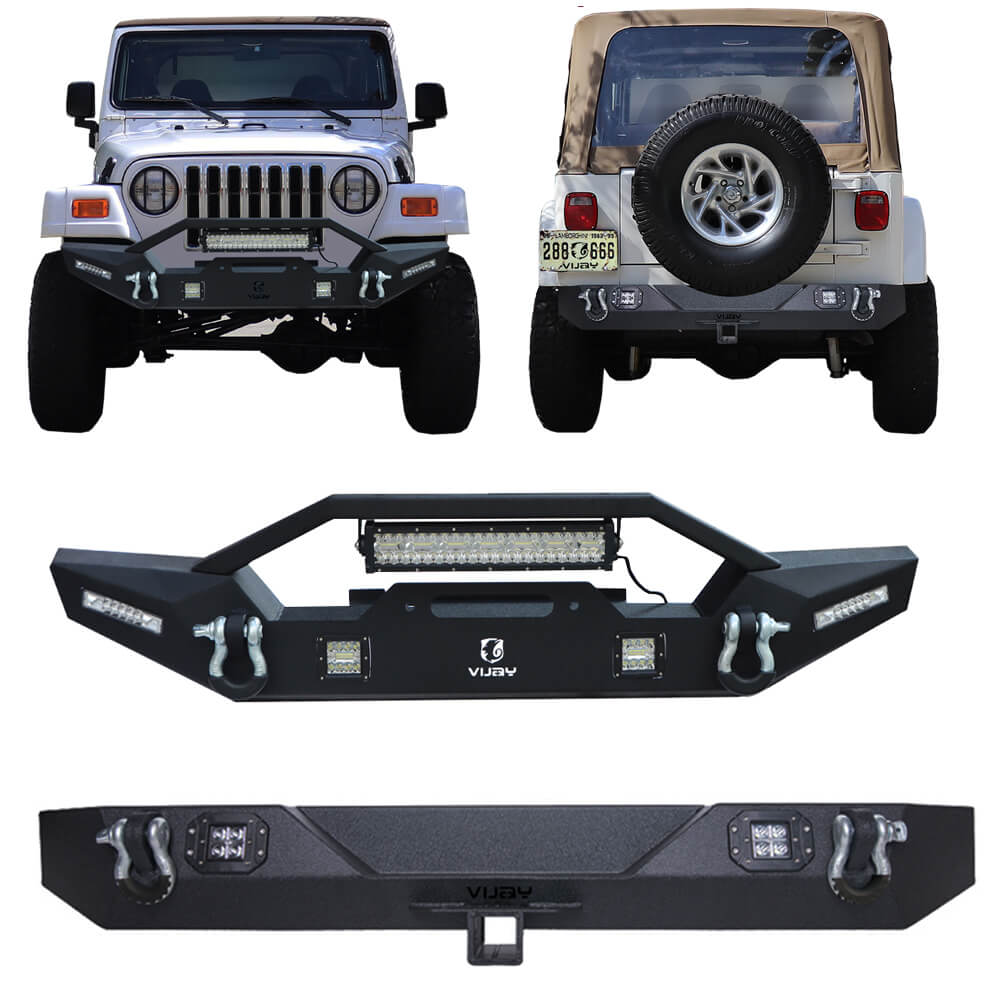 Vijay Front and Rear Bumper Fits 1997-2006 Wrangler TJ