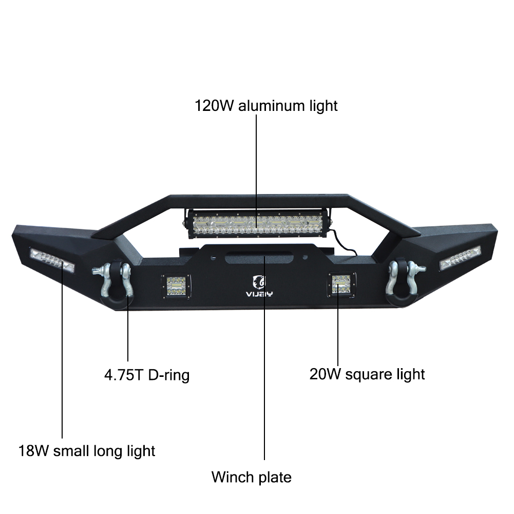 Vijay Front and Rear Bumper Fits 1997-2006 Wrangler TJ