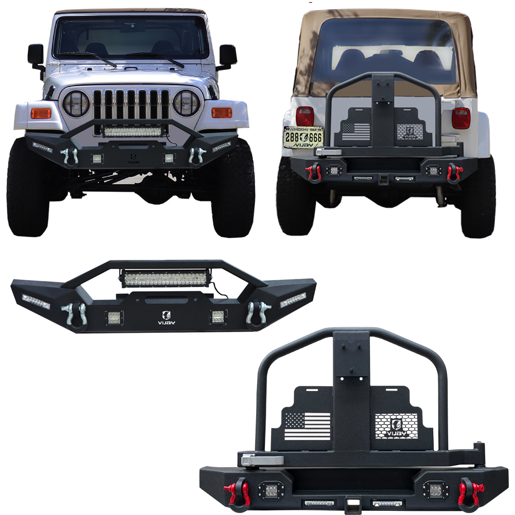 Vijay Front and Rear Bumper Fits 1997-2006 Wrangler TJ