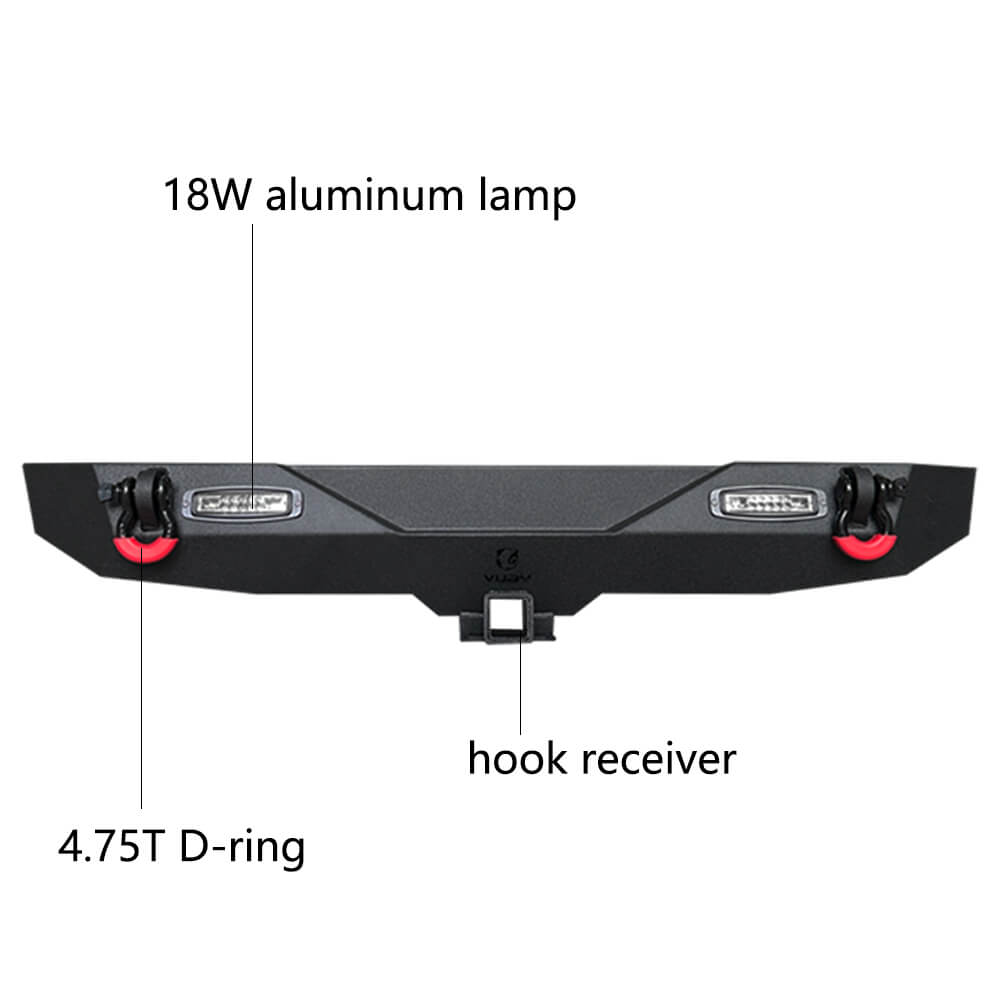 Vijay Rear Bumper Fits 2007-2018 Jeep Wrangler JK丨JKU