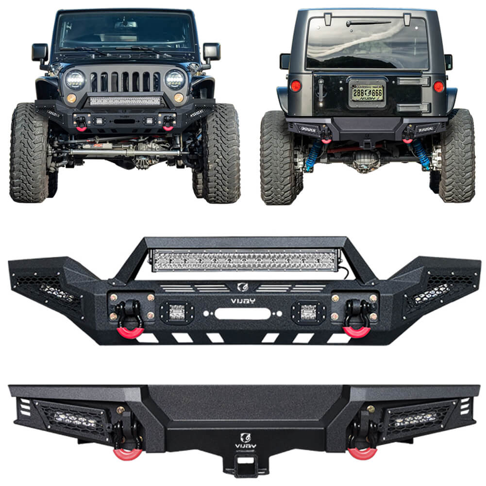 Vijay Front and Rear Bumper Fits 2007-2018 Jeep Wrangler JK/JKU