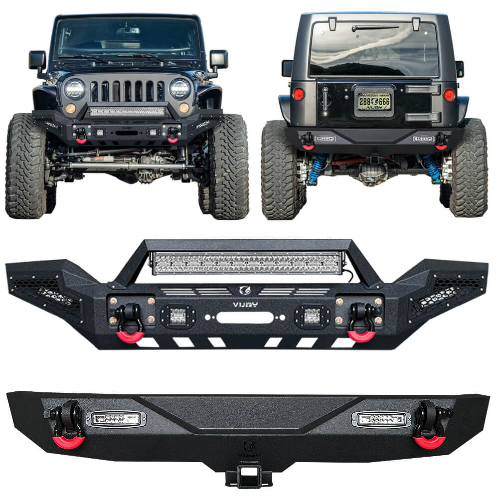 Vijay Front and Rear Bumper Fits 2007-2018 Jeep Wrangler JK/JKU