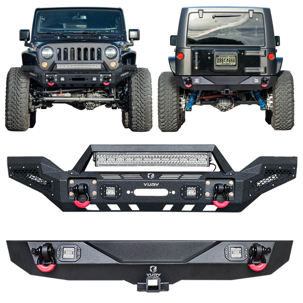 Vijay Front and Rear Bumper Fits 2007-2018 Jeep Wrangler JK/JKU