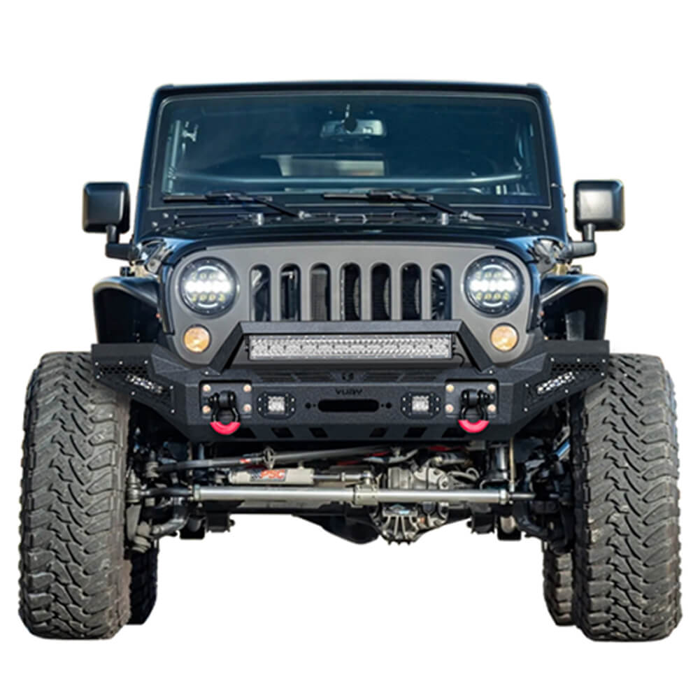 Vijay Front Bumper Fits 2007-2024 Jeep Wrangler JK/JKU/JL/JLU and 2020-2024 Jeep Gladiator JT