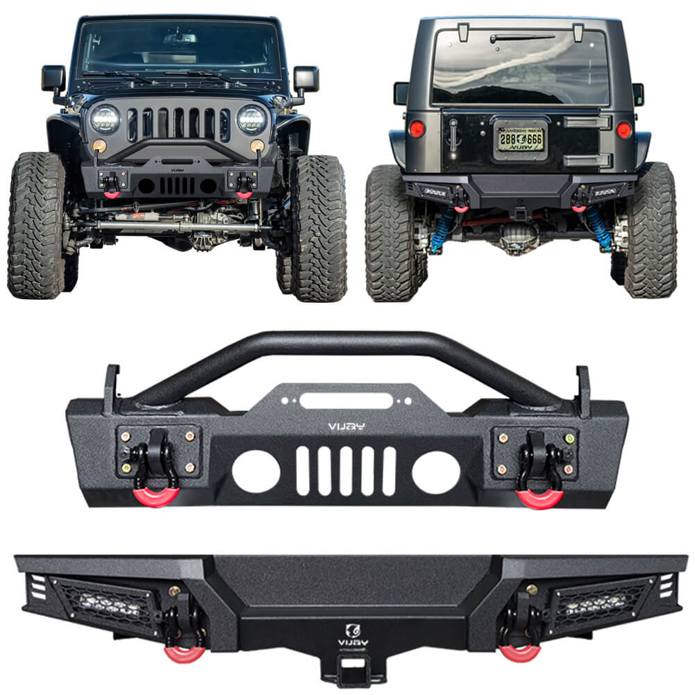 Vijay Front and Rear Bumper Fits 2007-2018 Jeep Wrangler JK/JKU