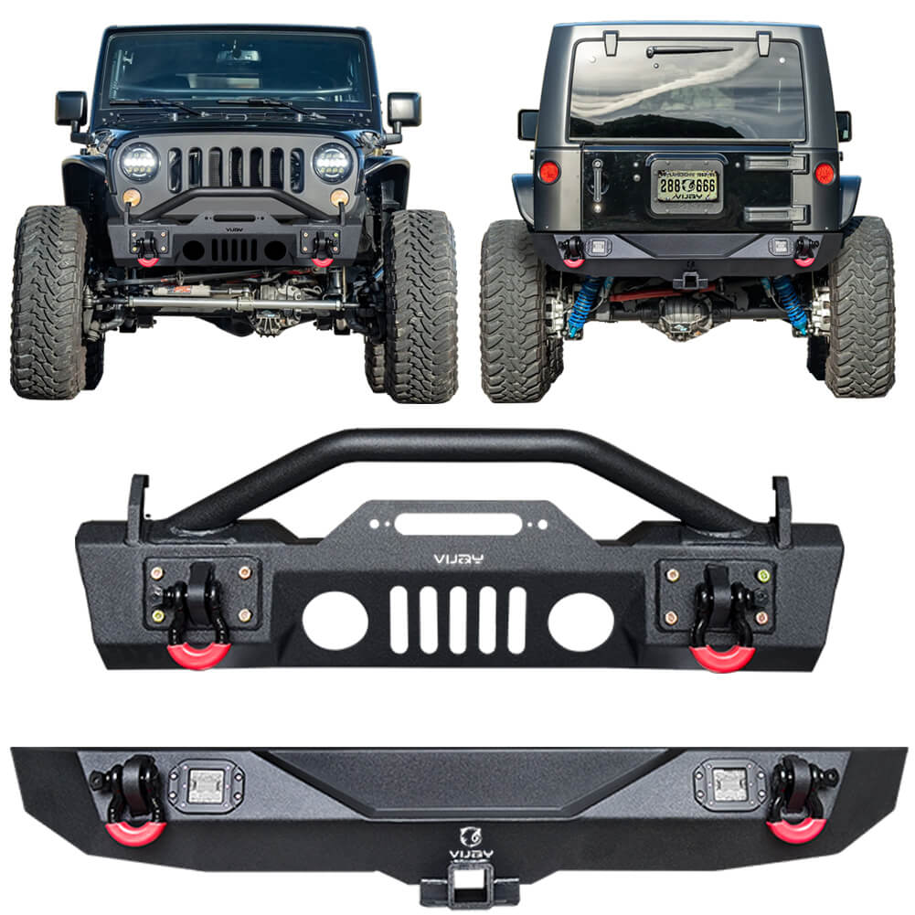 Vijay Front and Rear Bumper Fits 2007-2018 Jeep Wrangler JK/JKU