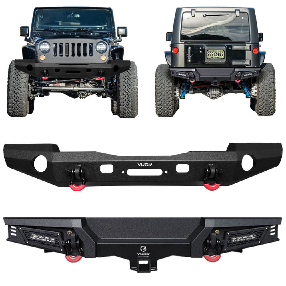 Vijay Front and Rear Bumper Fits 2007-2018 Jeep Wrangler JK/JKU