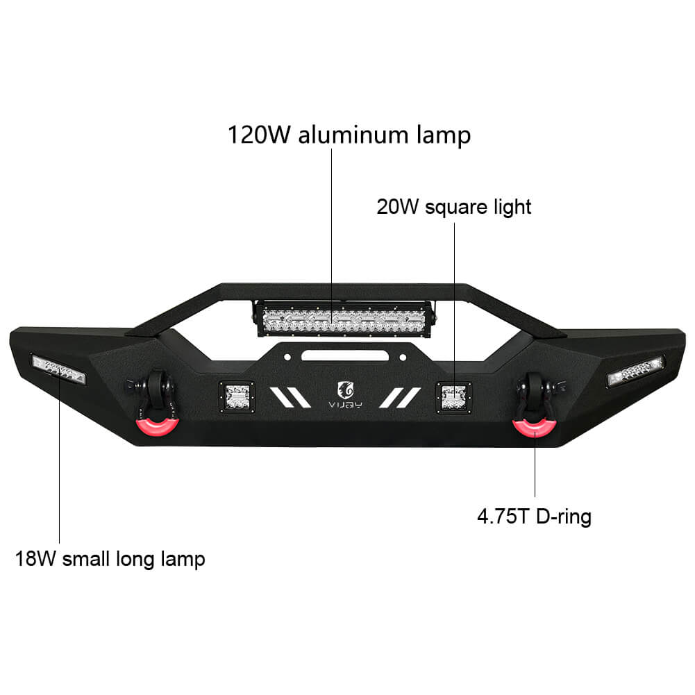 Vijay Front and Rear Bumper Fits 2007-2018 Jeep Wrangler JK/JKU