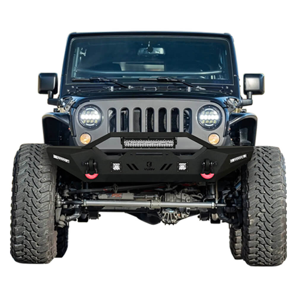 Vijay Front Bumper Fits 2007-2024 Jeep Wrangler JK/JKU/JL/JLU and 2020-2024 Jeep Gladiator JT