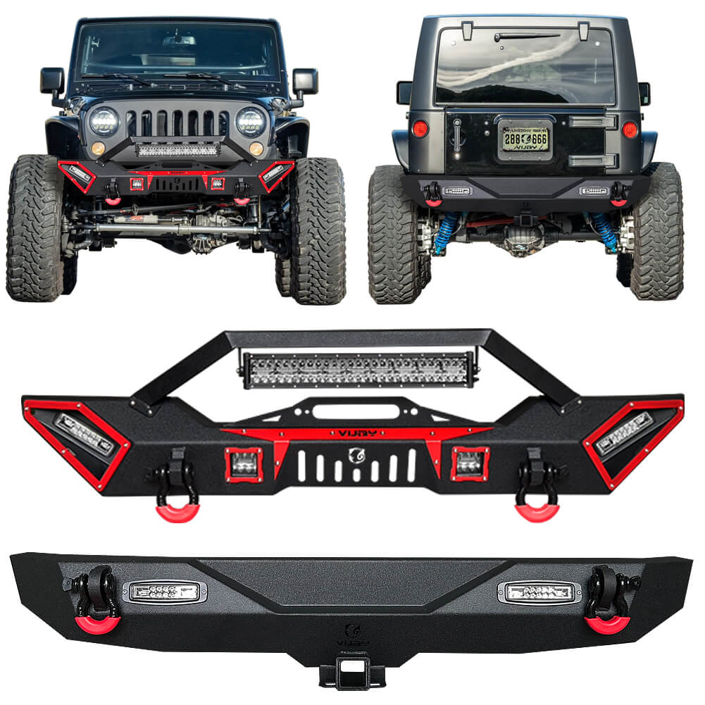 Vijay Front and Rear Bumper Fits 2007-2018 Jeep Wrangler JK/JKU