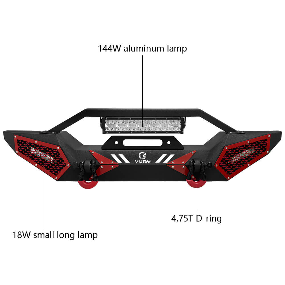 Vijay Front and Rear Bumper Fits 2007-2018 Jeep Wrangler JK/JKU