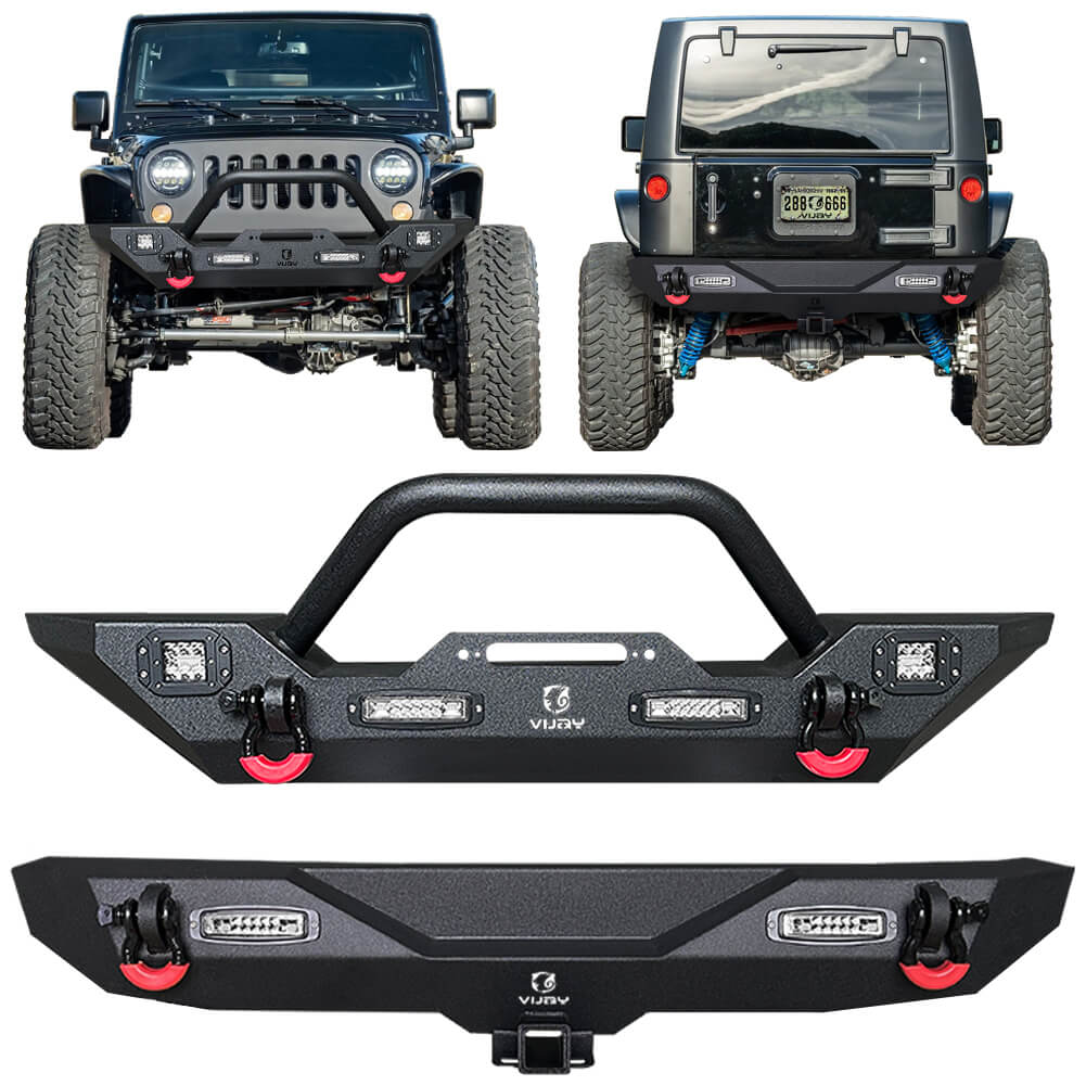 Vijay Front and Rear Bumper Fits 2007-2018 Jeep Wrangler JK/JKU