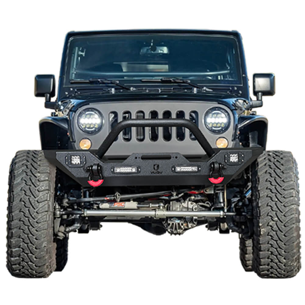 Vijay Front Bumper Fits 2007-2024 Jeep Wrangler JK/JKU/JL/JLU and 2020-2024 Jeep Gladiator JT