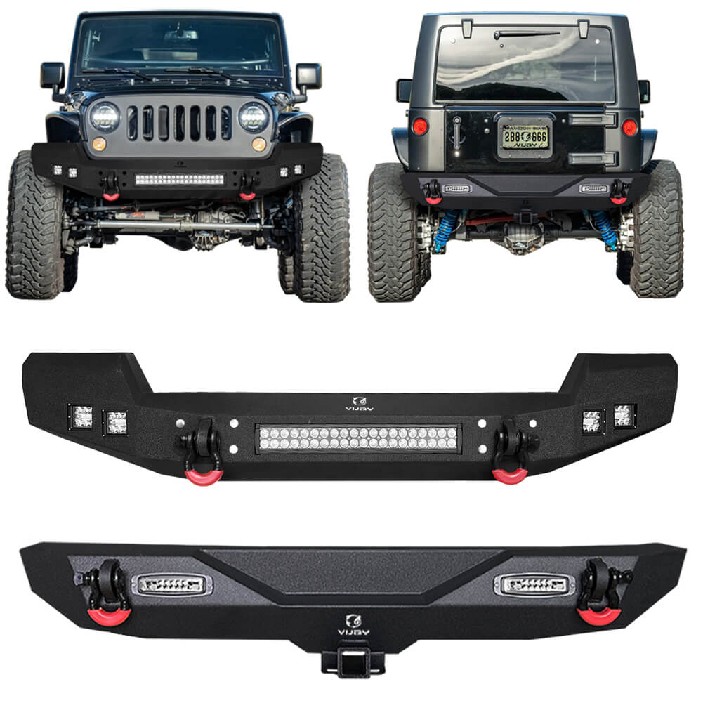 Vijay Front and Rear Bumper Fits 2007-2018 Jeep Wrangler JK/JKU