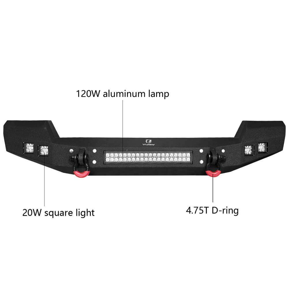 Vijay Front and Rear Bumper Fits 2007-2018 Jeep Wrangler JK/JKU