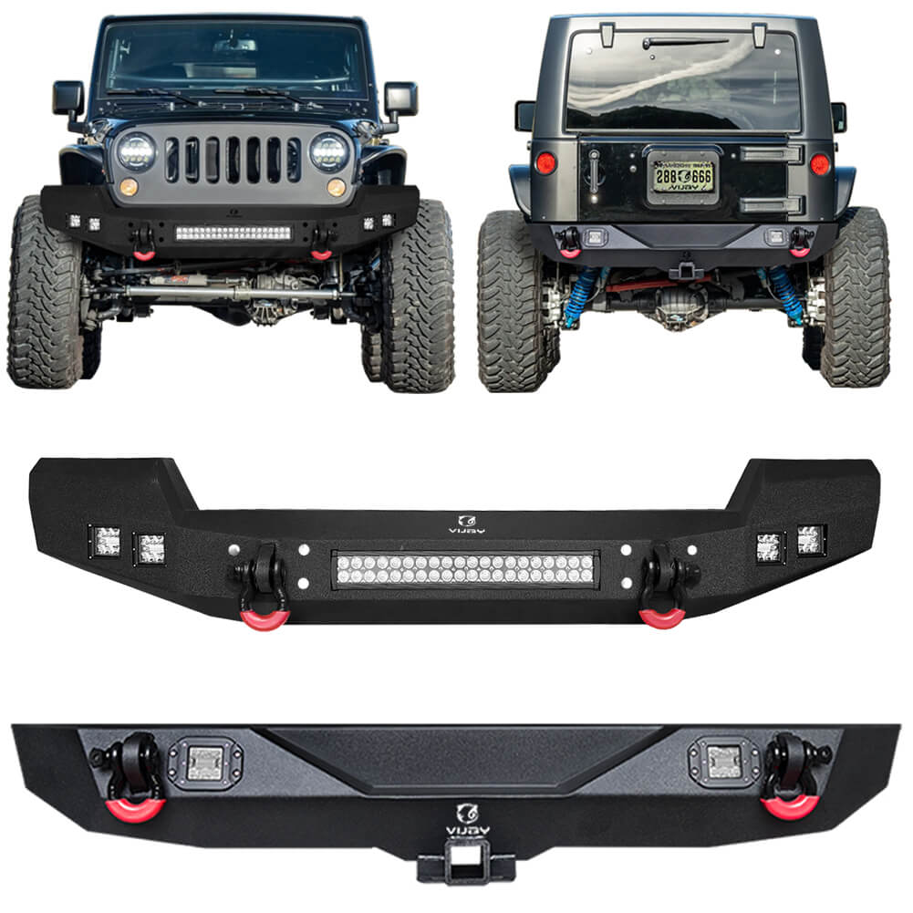 Vijay Front and Rear Bumper Fits 2007-2018 Jeep Wrangler JK/JKU