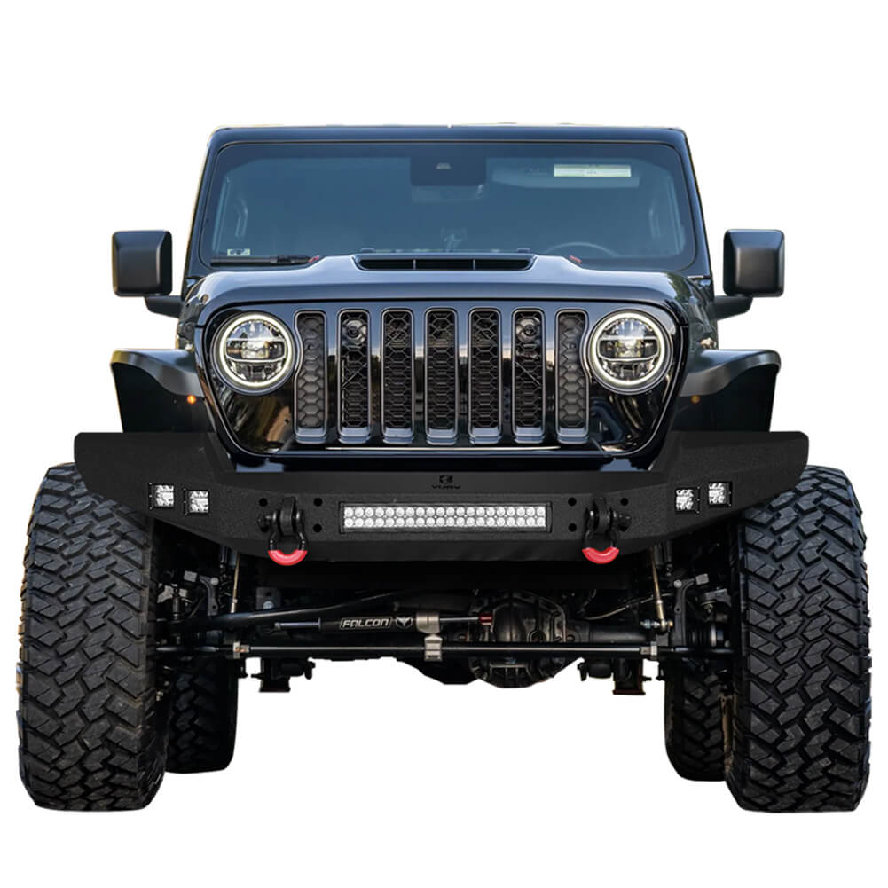 Vijay Front Bumper Fits 2007-2024 Jeep Wrangler JK/JKU/JL/JLU and 2020-2024 Jeep Gladiator JT