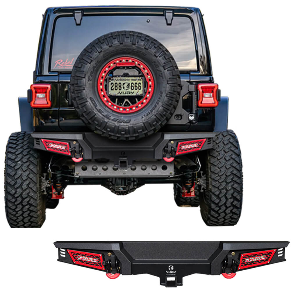 Vijay Rear Bumper Fits 2018-2024 Jeep Wrangler JL/JLU