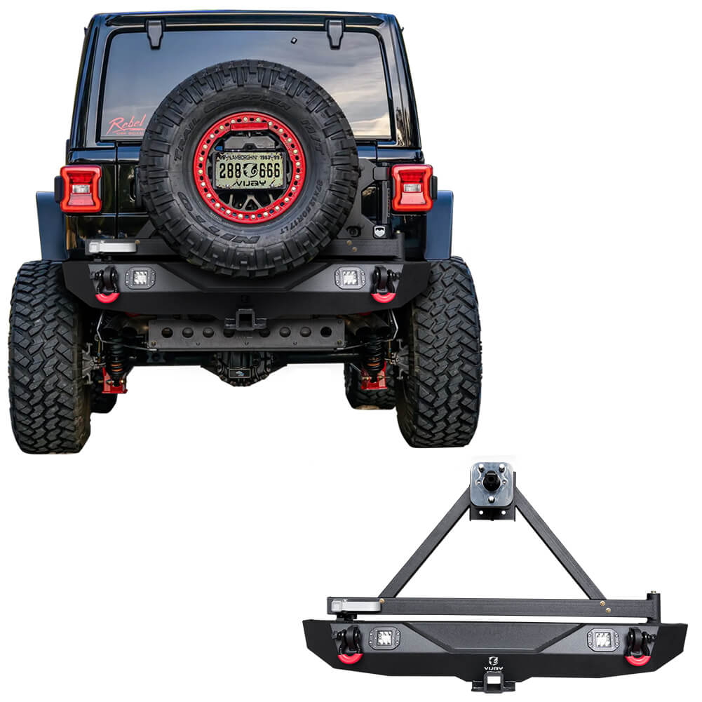 Vijay Rear Bumper Fits 2018-2024 Jeep Wrangler JL/JLU