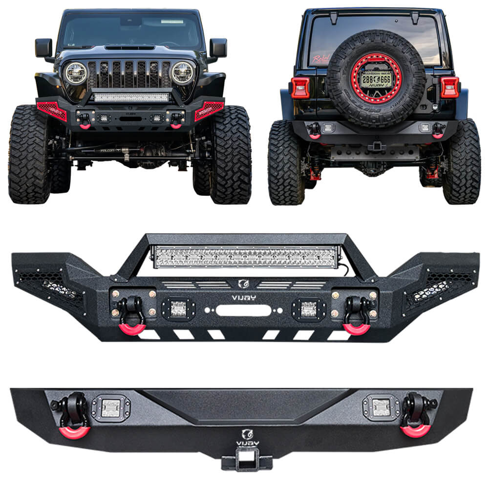 Vijay Front and Rear Bumper Fits 2018-2024 Jeep Wrangler JL/JLU