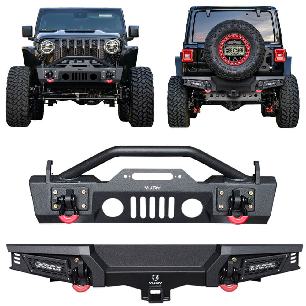 Vijay Front and Rear Bumper Fits 2018-2024 Jeep Wrangler JL/JLU