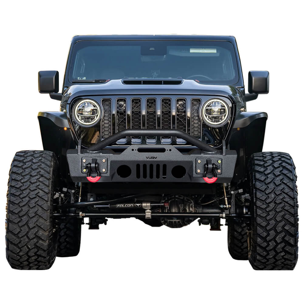 Vijay Front Bumper Fits 2007-2023 Jeep Wrangler JK/JKU/JL/JLU and 2020-2023 Jeep Gladiator JT