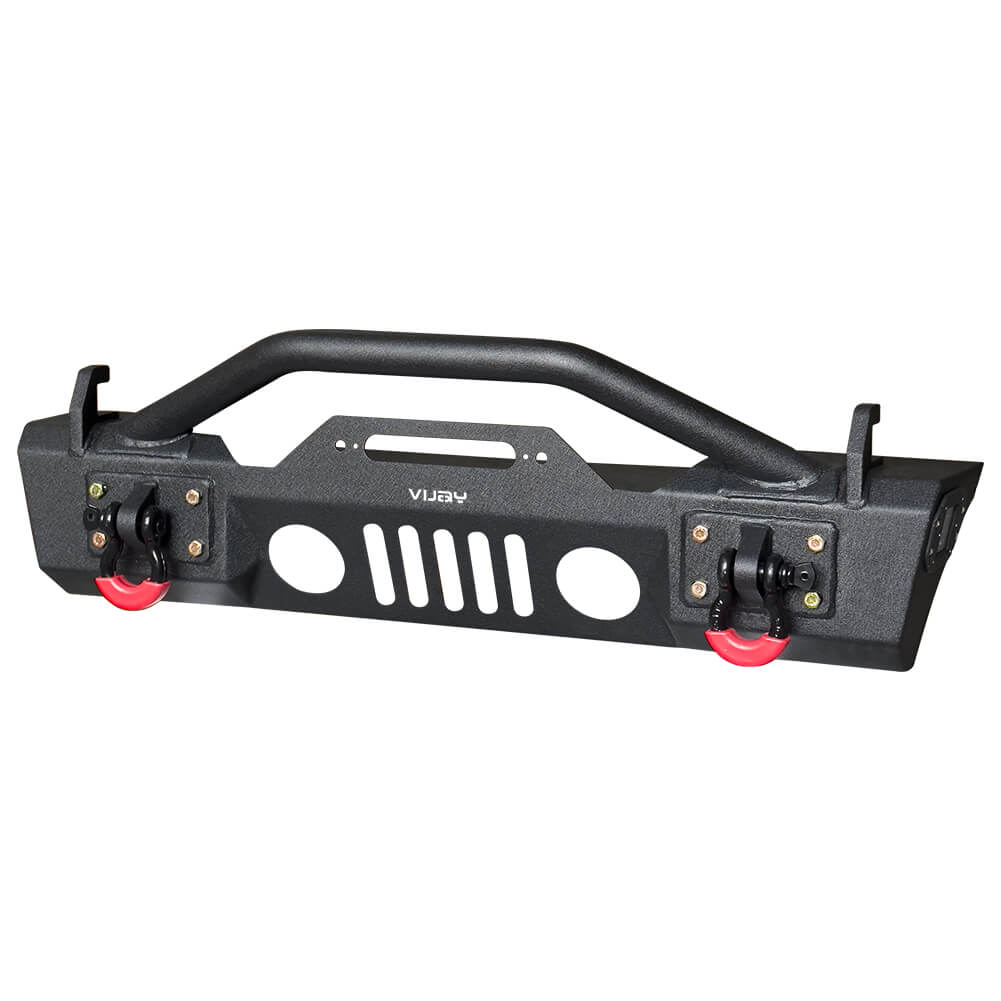 Vijay Front Bumper Fits 2007-2023 Jeep Wrangler JK/JKU/JL/JLU and 2020-2023 Jeep Gladiator JT