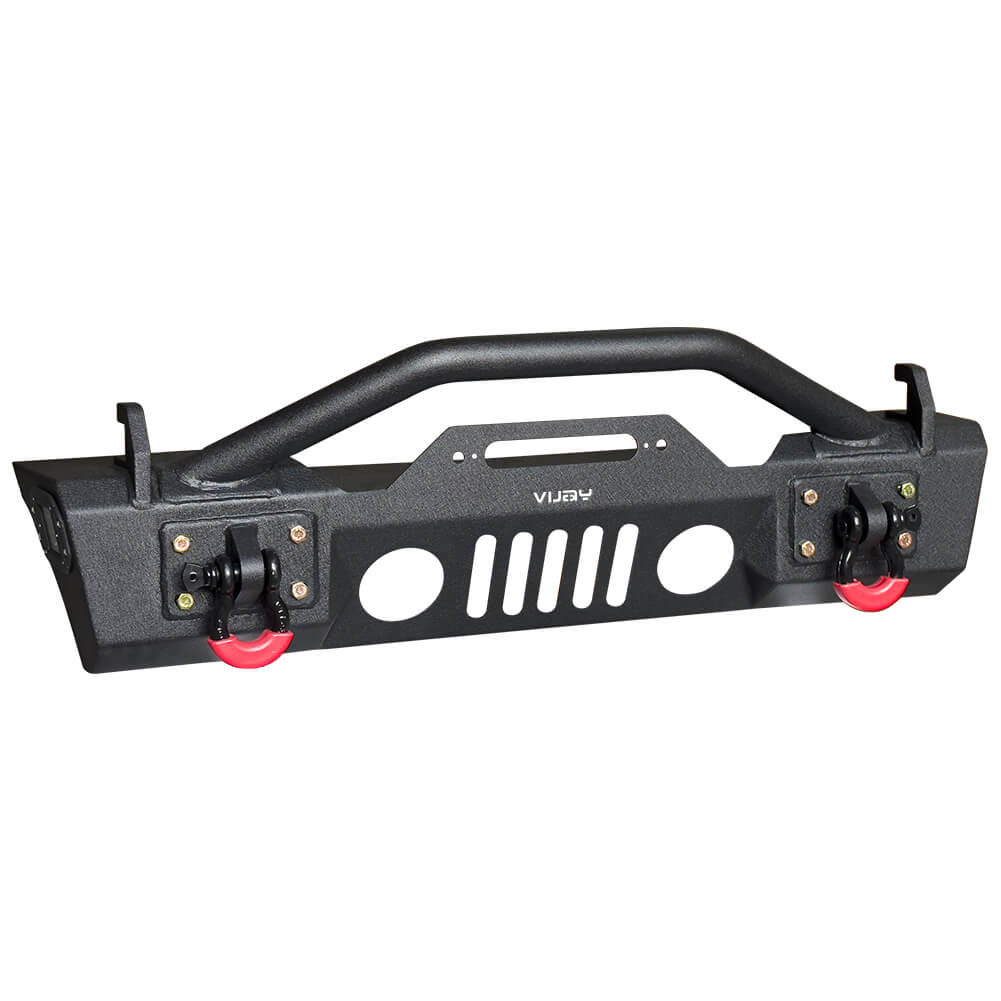 Vijay Front Bumper Fits 2007-2023 Jeep Wrangler JK/JKU/JL/JLU and 2020-2023 Jeep Gladiator JT