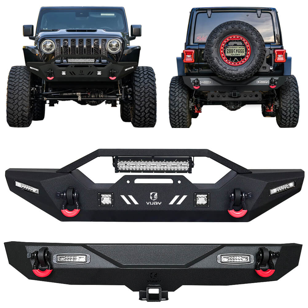 Vijay Front and Rear Bumper Fits 2018-2024 Jeep Wrangler JL/JLU