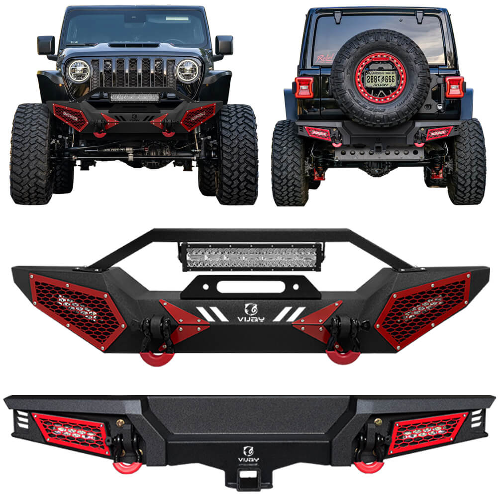 Vijay Front and Rear Bumper Fits 2018-2024 Jeep Wrangler JL/JLU