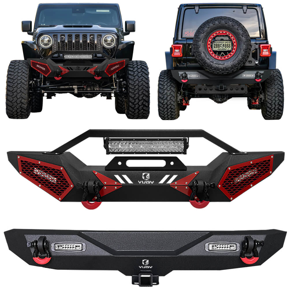 Vijay Front and Rear Bumper Fits 2018-2024 Jeep Wrangler JL/JLU