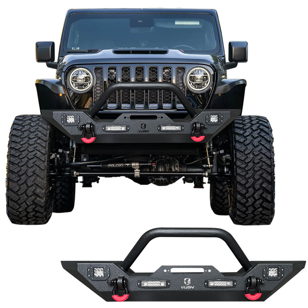 Vijay Front Bumper Fits 2007-2023 Jeep Wrangler JK/JKU/JL/JLU and 2020-2023 Jeep Gladiator JT