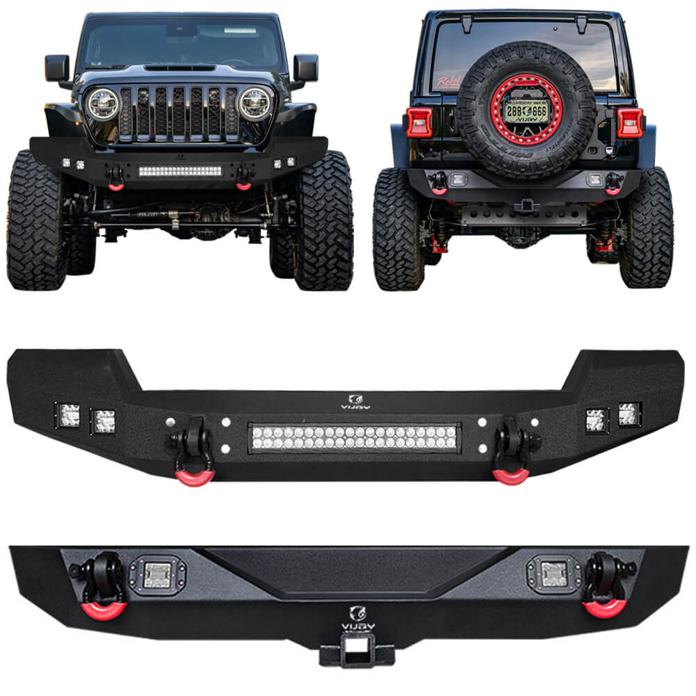 Vijay Front and Rear Bumper Fits 2018-2024 Jeep Wrangler JL/JLU