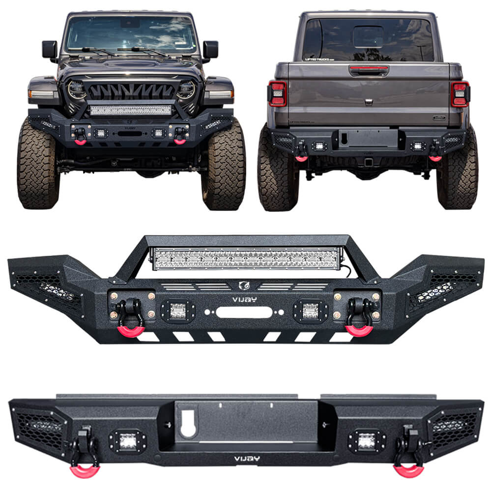 Vijay Front and Rear Bumper Fits 2020-2024 Jeep Gladiator JT