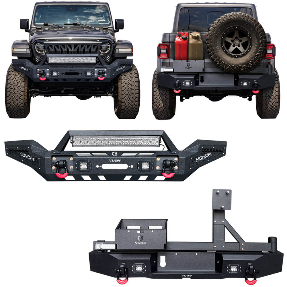 Vijay Front and Rear Bumper Fits 2020-2024 Jeep Gladiator JT