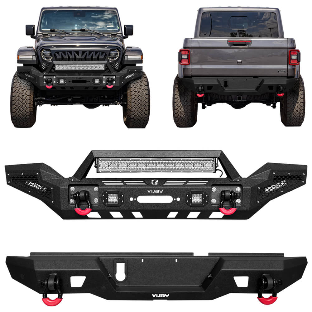 Vijay Front and Rear Bumper Fits 2020-2024 Jeep Gladiator JT