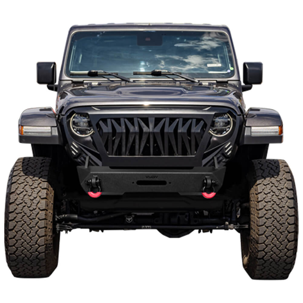 Vijay Front Bumper Fits 2007-2024 Jeep Wrangler JK/JKU/JL/JLU and 2020-2024 Jeep Gladiator JT