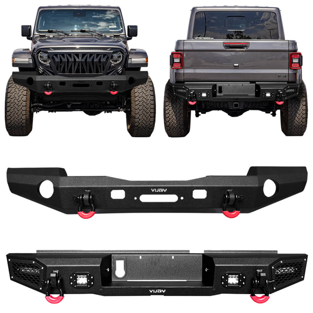 Vijay Front and Rear Bumper Fits 2020-2024 Jeep Gladiator JT