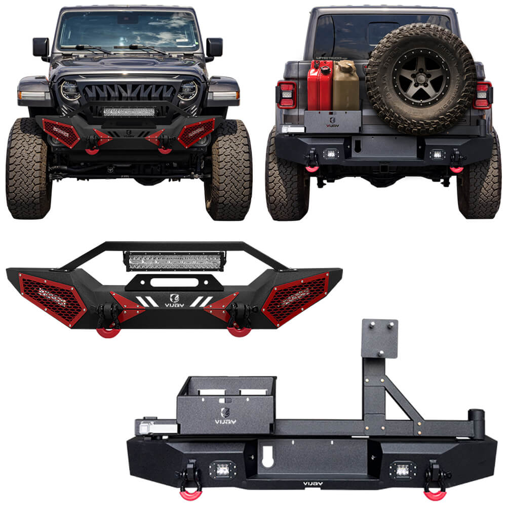 Vijay Front and Rear Bumper Fits 2020-2024 Jeep Gladiator JT