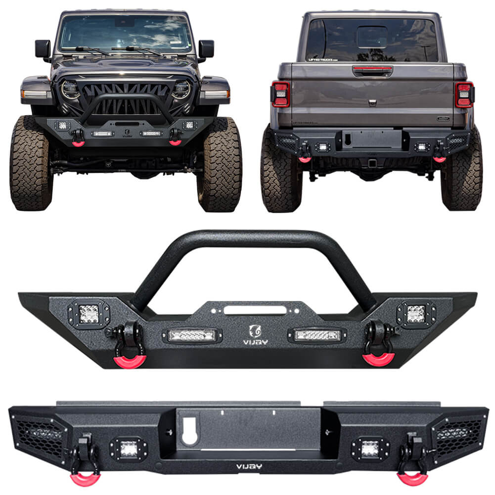 Vijay Front and Rear Bumper Fits 2020-2024 Jeep Gladiator JT