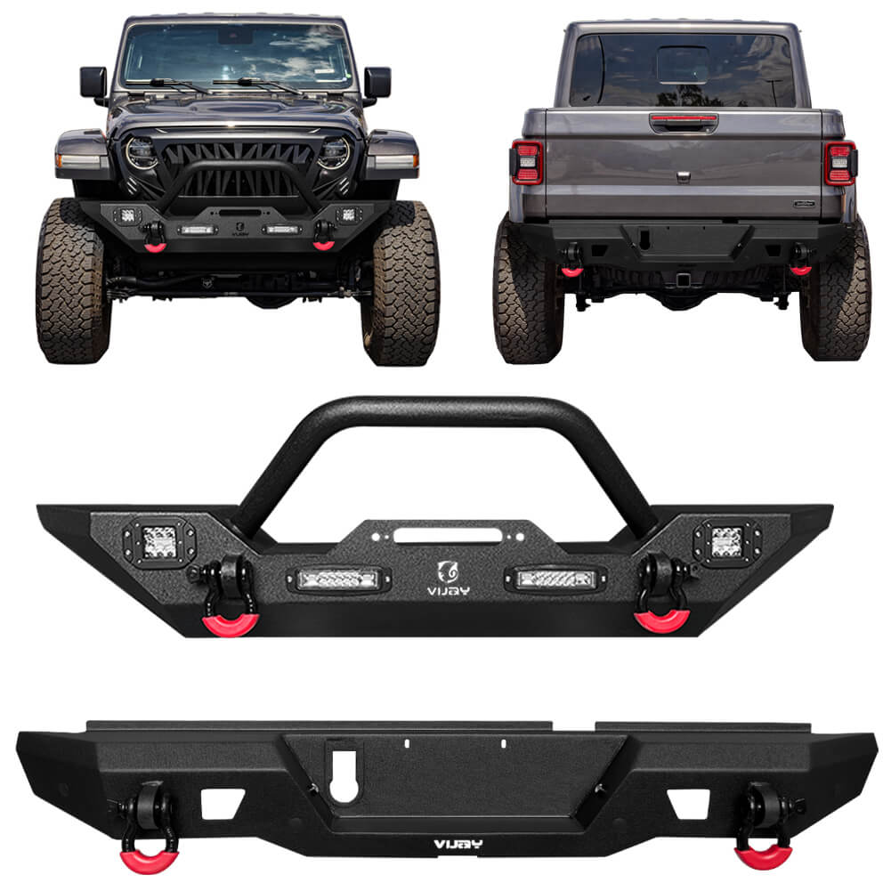 Vijay Front and Rear Bumper Fits 2020-2023 Jeep Gladiator JT