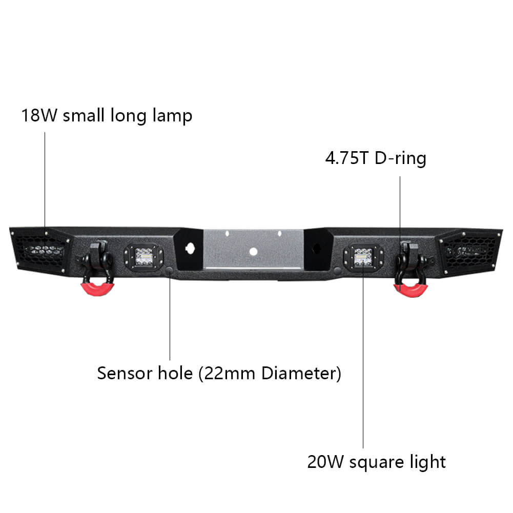 Vijay Rear Bumper Fits 1993-2011 Ford Ranger (Except XLT)